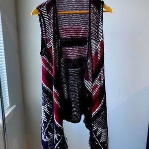 Sleeveless Shawl Cardigan